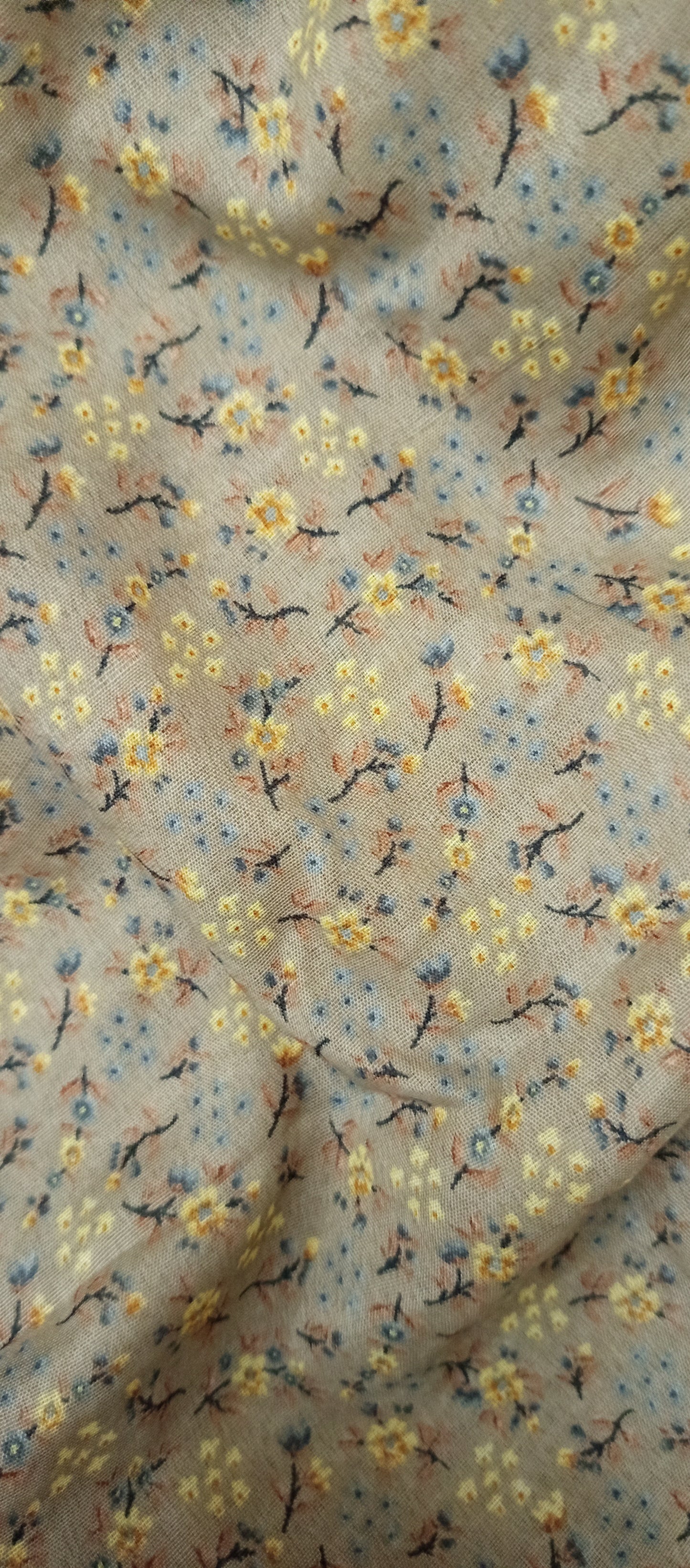 Beige Printed Full Length Namaz Chaddar with Sleeves