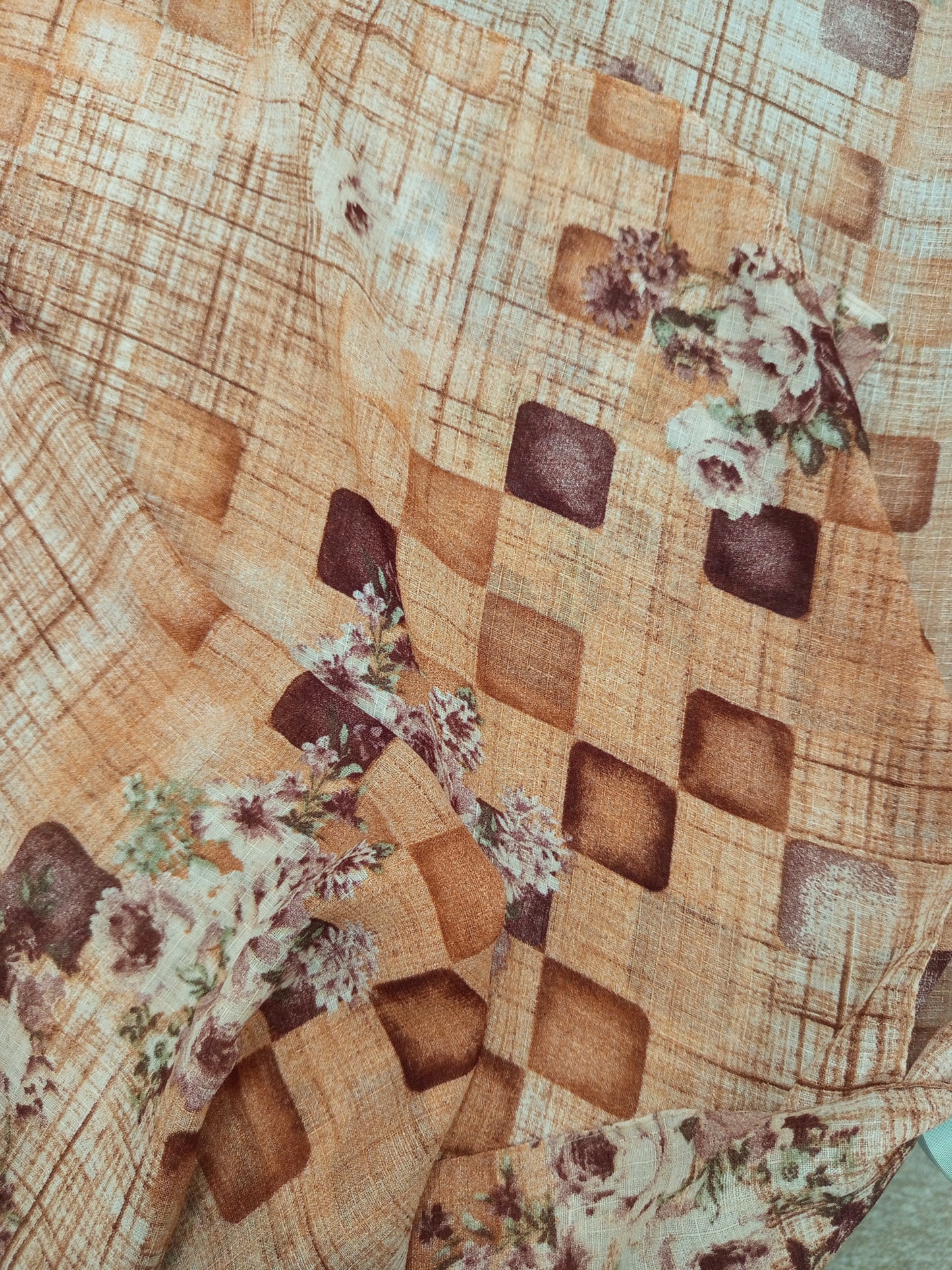 Luxe Lawn Printed Deep Orange Hijab