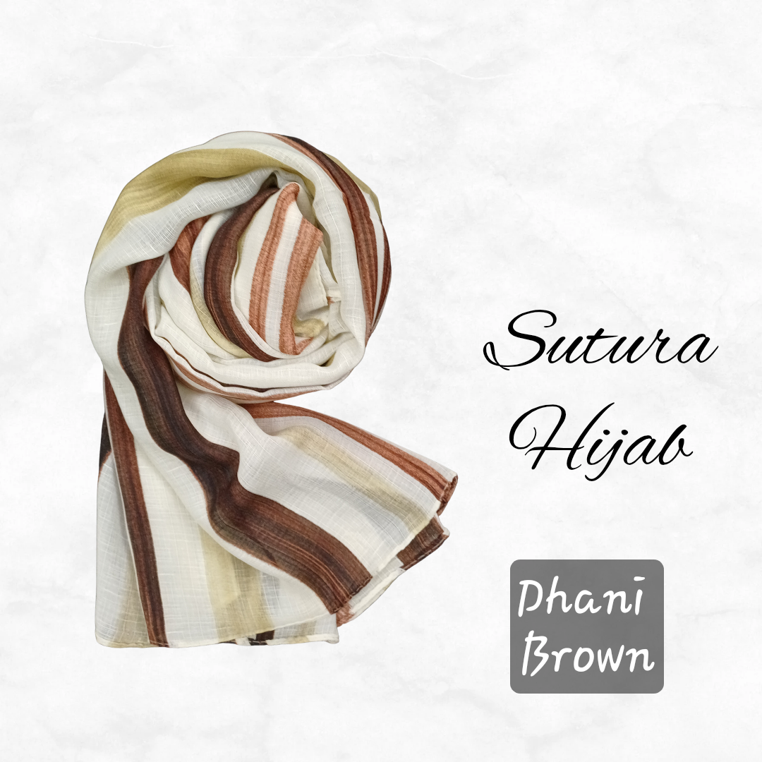 Sutura Printed Dhani Brown Hijab