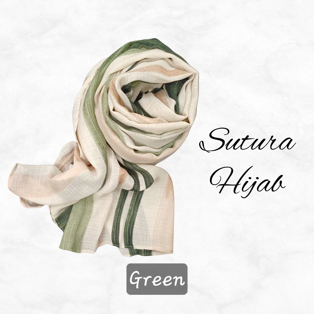 Sutura Printed Green Hijab