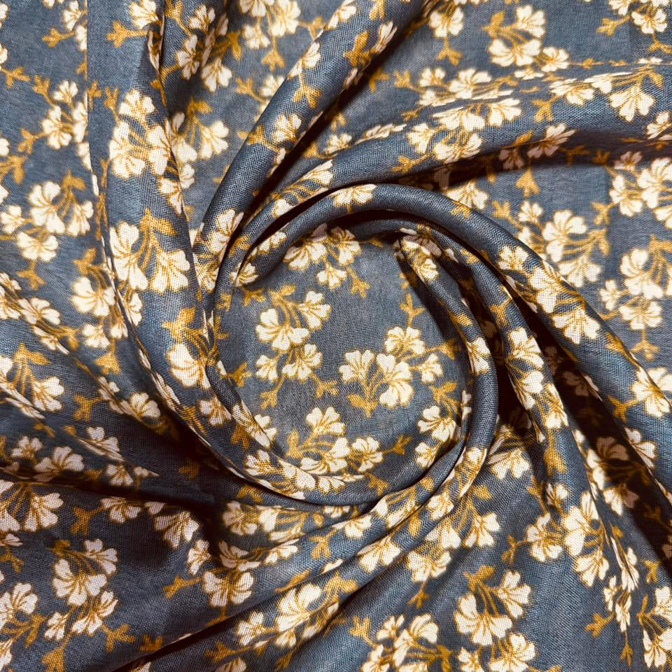 Full Length Namaz Chaddar with Sleeves - Grey Printed