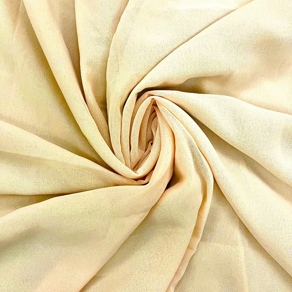 Premium Quality Imported Fabric 2-in-1 Chiffon Hijab with Attached Cap - Lemon