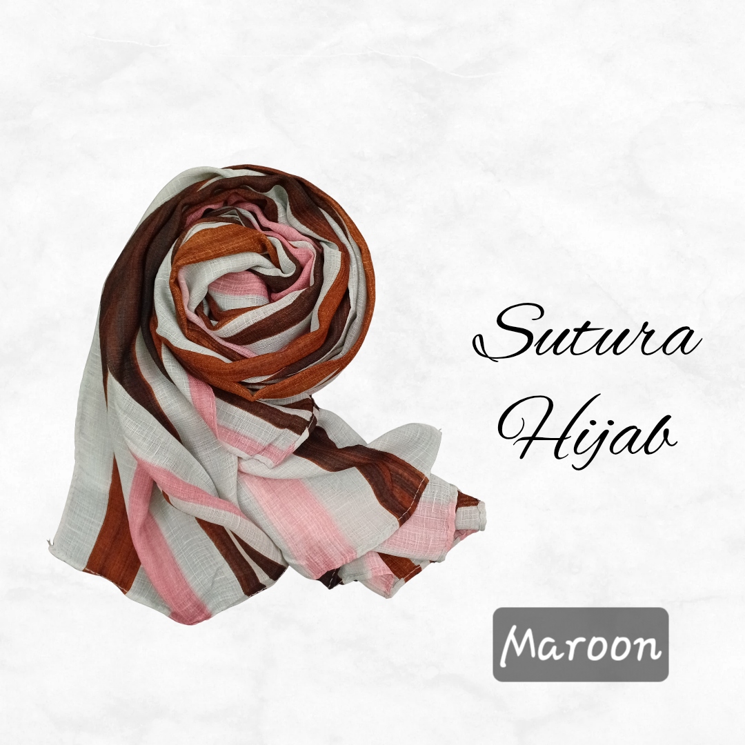 Sutura Printed Maroon Hijab