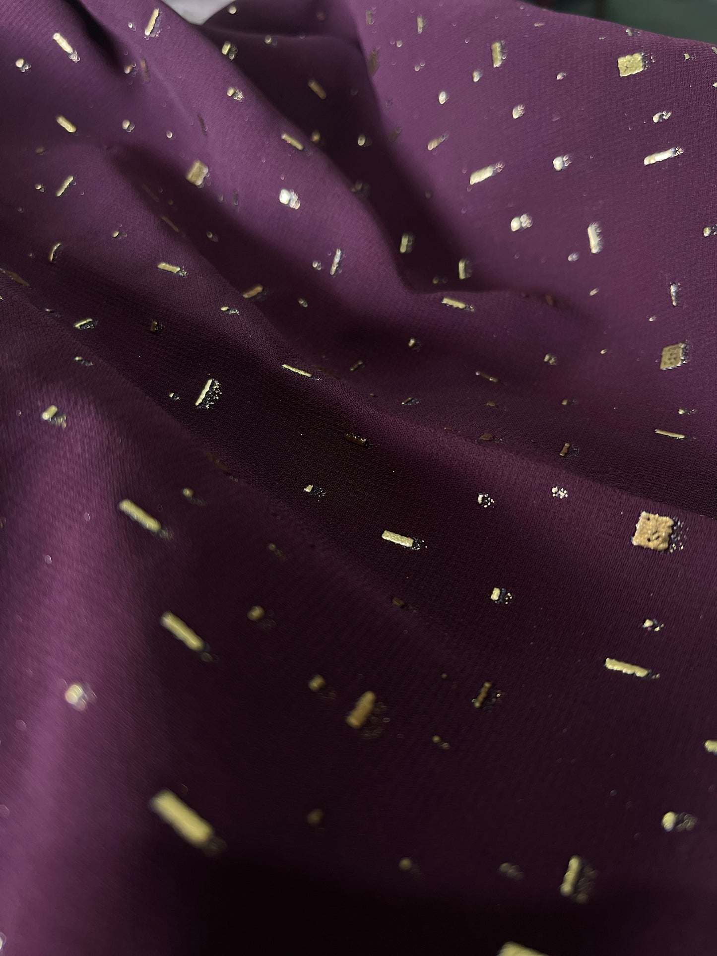 Maroon Foil Print Hijab