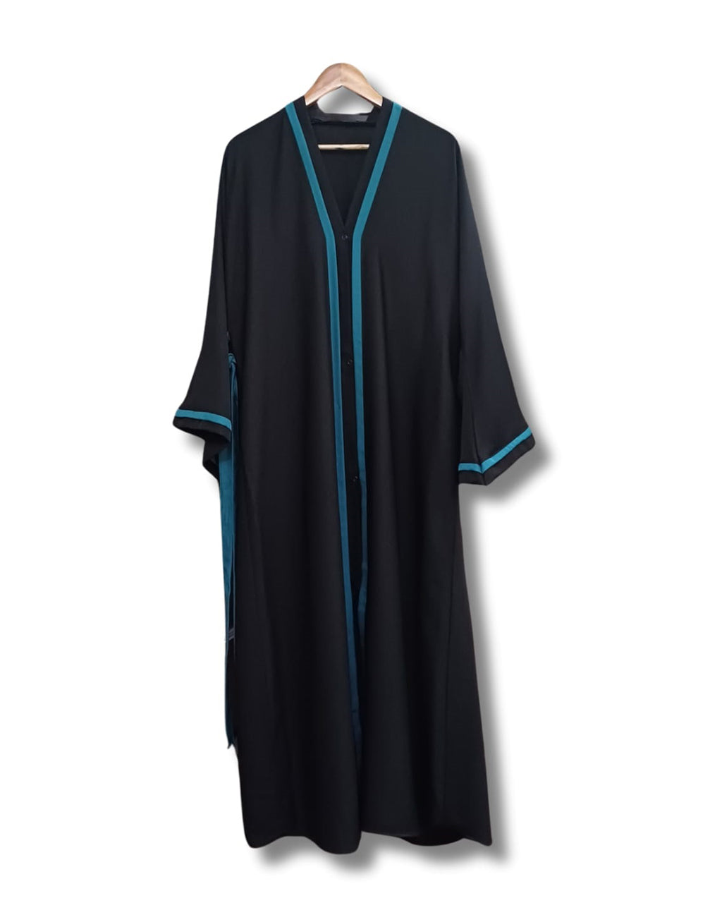 Luxe Abbaya Black with Sea Green Color
