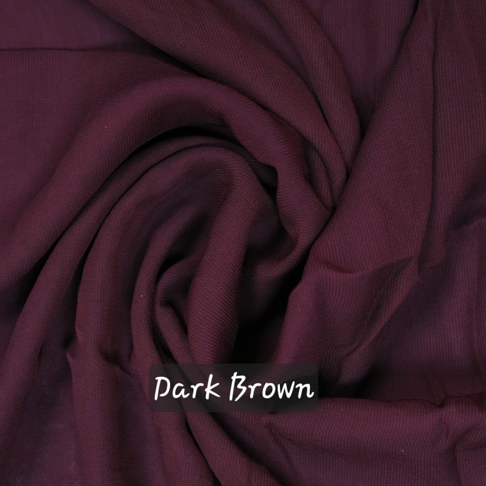 Premium Quality Imported Fabric 2-in-1 Chiffon Hijab with Attached Cap - Dark Brown