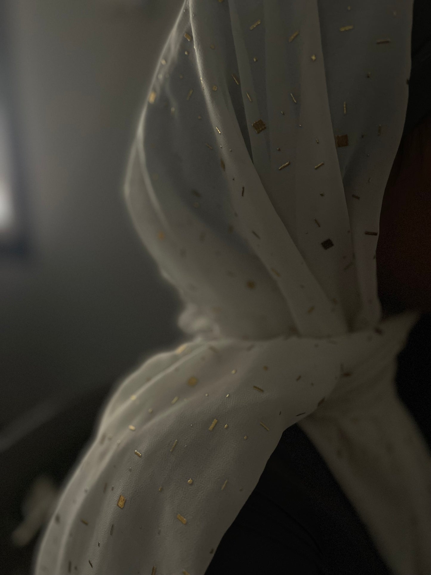 White Foil Print Hijab