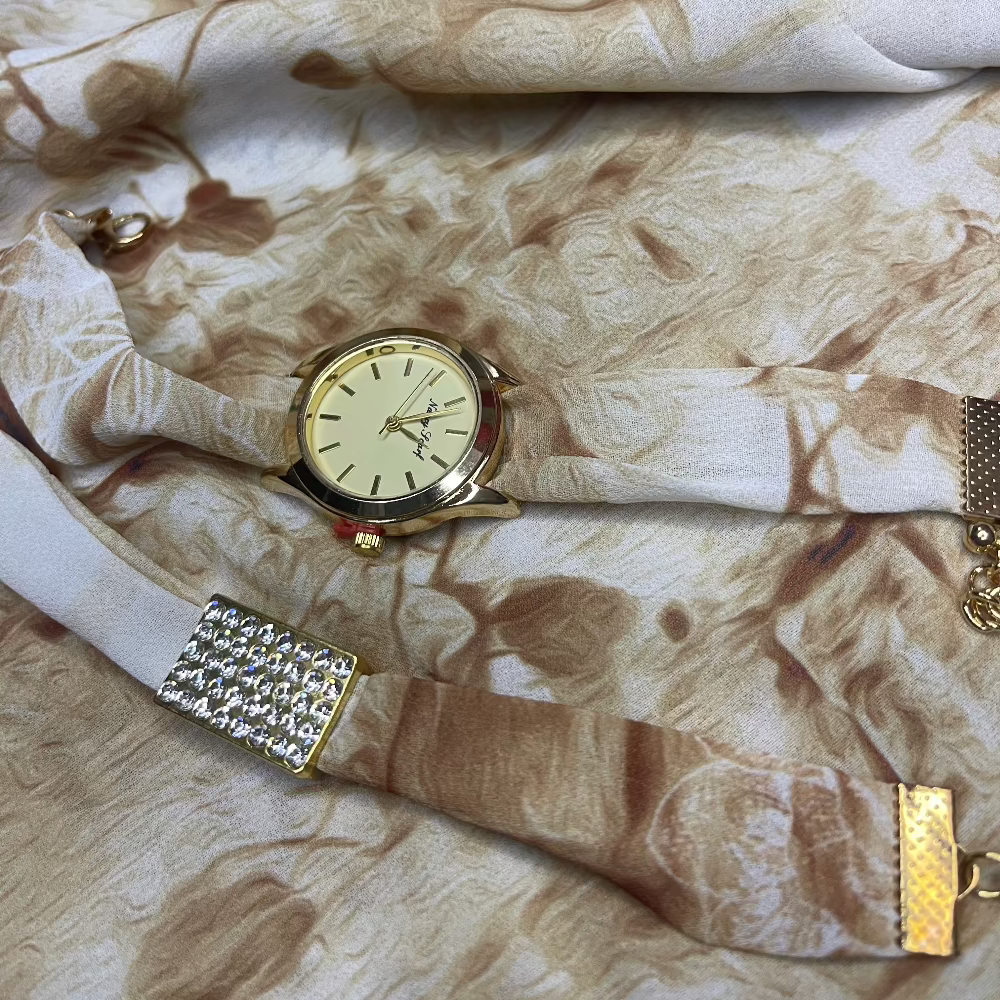 Khayal - Luxury Hijab Collection with Matching Watch & Bracelet - Teak