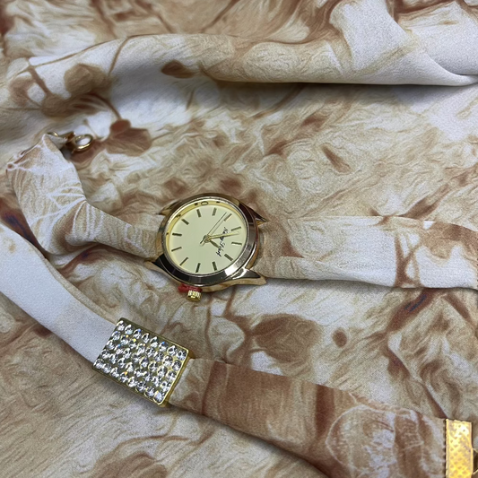 Khayal - Luxury Hijab Collection with Matching Watch & Bracelet - Teak