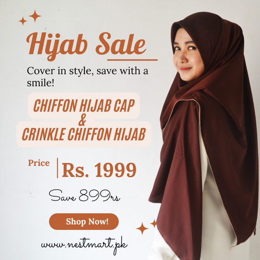 Deal 2: Chiffon Hijab Cap and Crinkle Chiffon Hijab