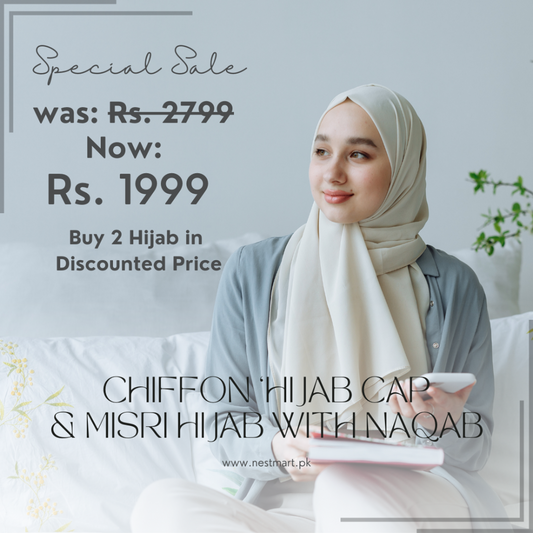 Deal 4: Chiffon Hijab Cap and Misri Hijab with Naqab