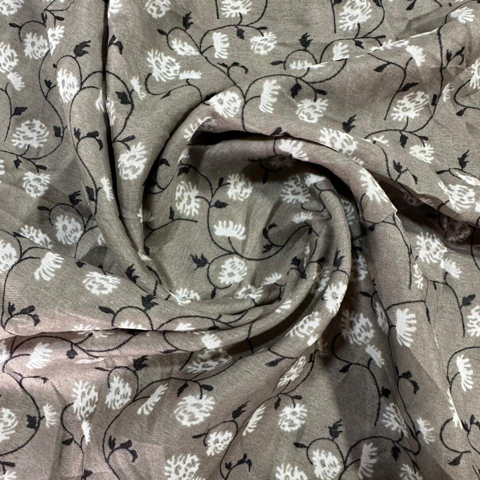 Full Length Namaz Chaddar with Sleeves - Grey Printed