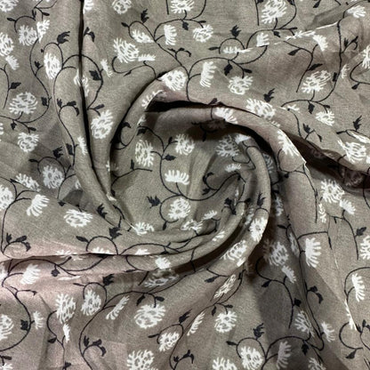 Full Length Namaz Chaddar with Sleeves - Grey Printed