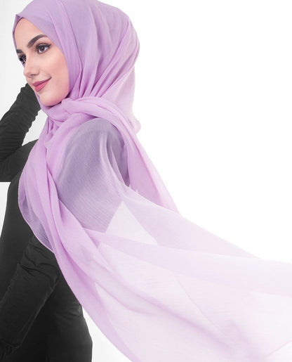 Premium Quality Imported Fabric 2-in-1 Chiffon Hijab with Attached Cap - Light Purple | Nest Mart | Free Shipping