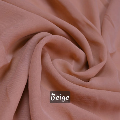 Premium Quality Imported Fabric 2-in-1 Chiffon Hijab with Attached Cap