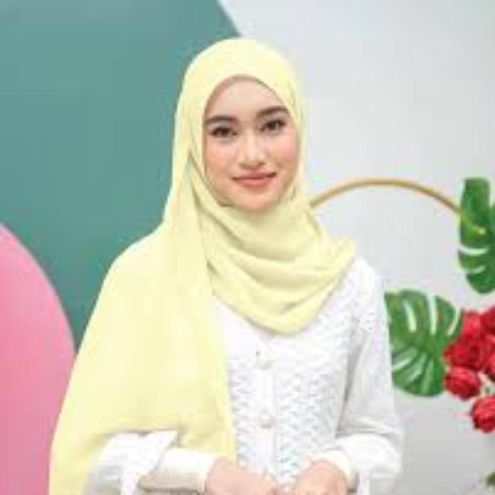 Premium Quality Imported Fabric 2-in-1 Chiffon Hijab with Attached Cap - Lemon | Nest Mart | Free Shipping